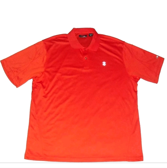 Izod Golf $58 Mens Short Sleeve Orange Polyester Polo Shirt sz. XL - Picture 1 of 4